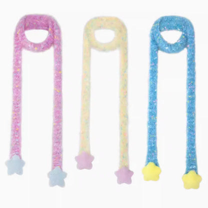 Dopamine Candy Colorful Y2K Spicy Girl Star Woolen Scarf