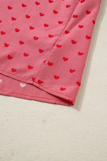 Valentine Heart Shape Loose Half Sleeve Shirt