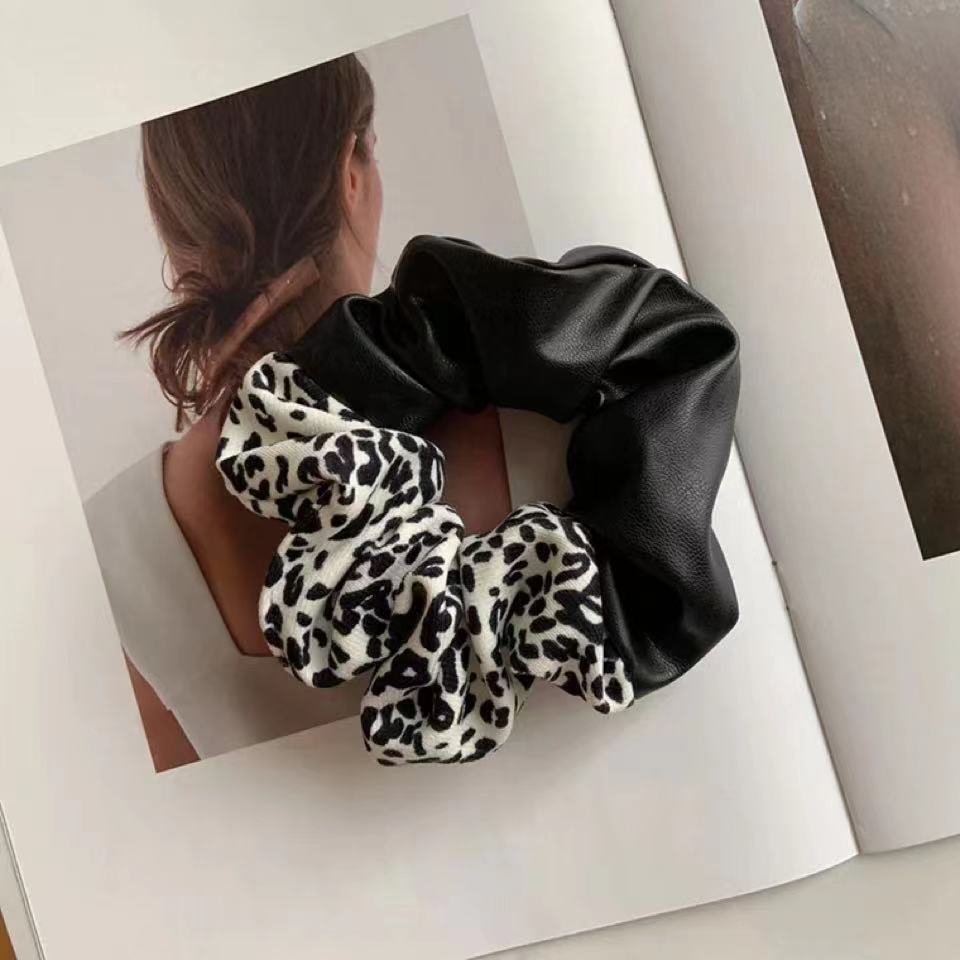 Leopard Print Color Block Hair Ring