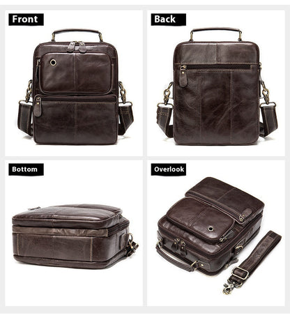 Genuine Leather Retro Messenger Bag for Men