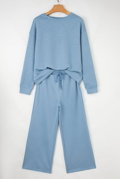 Textured Top and Pants Set