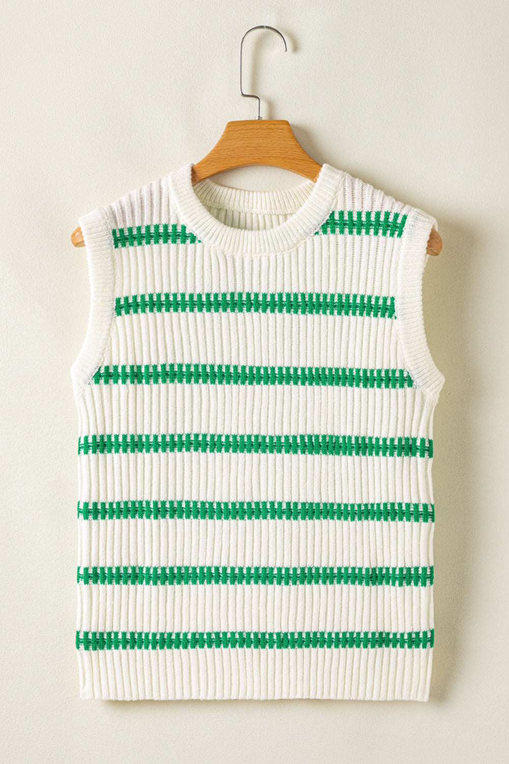 Striped Round Neck Casual Sweater Vest