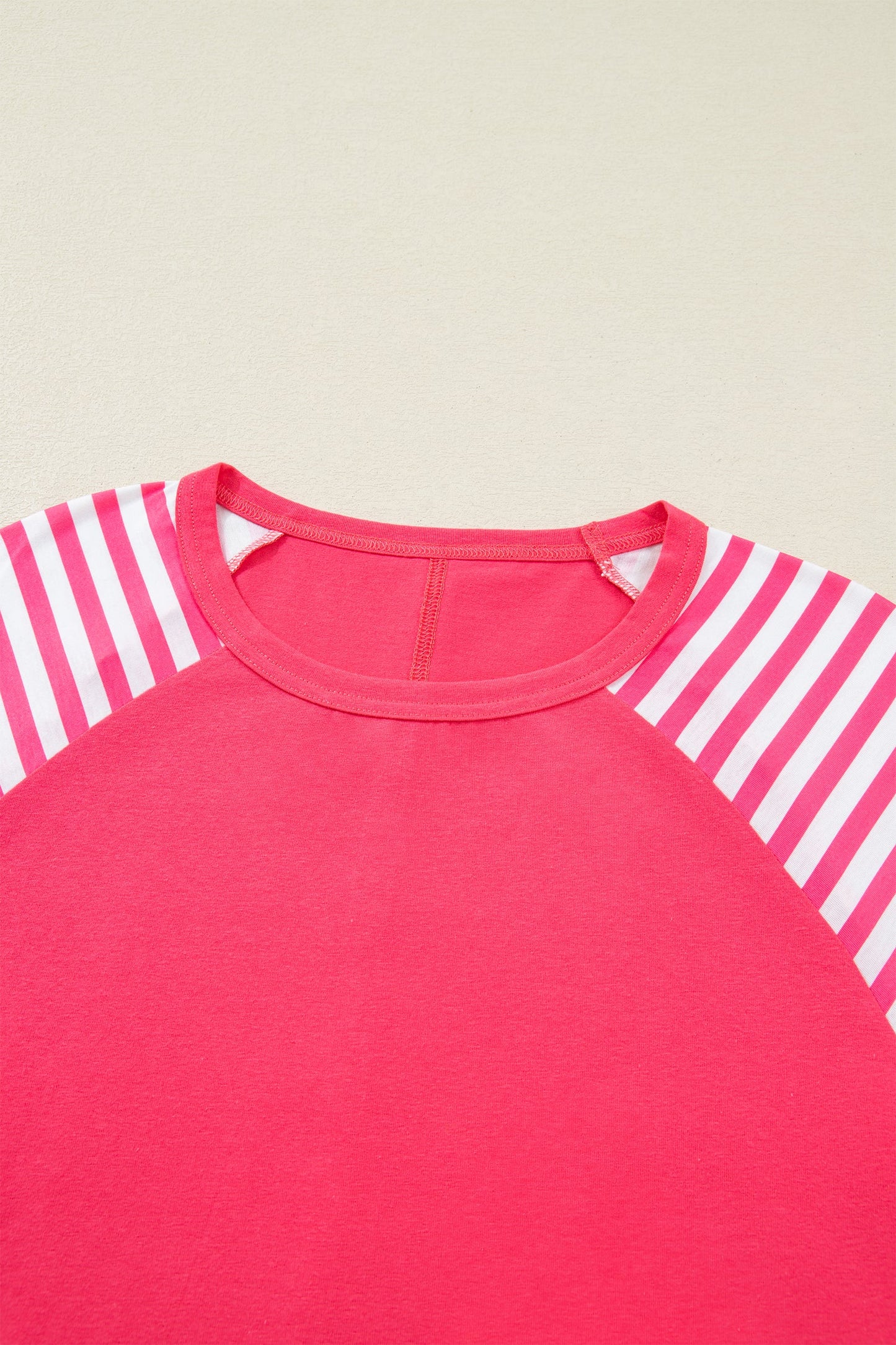 Valentine Heart Stripe Patchwork Long Sleeve Top