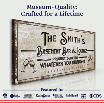 Basement Bar And Lounge Sign