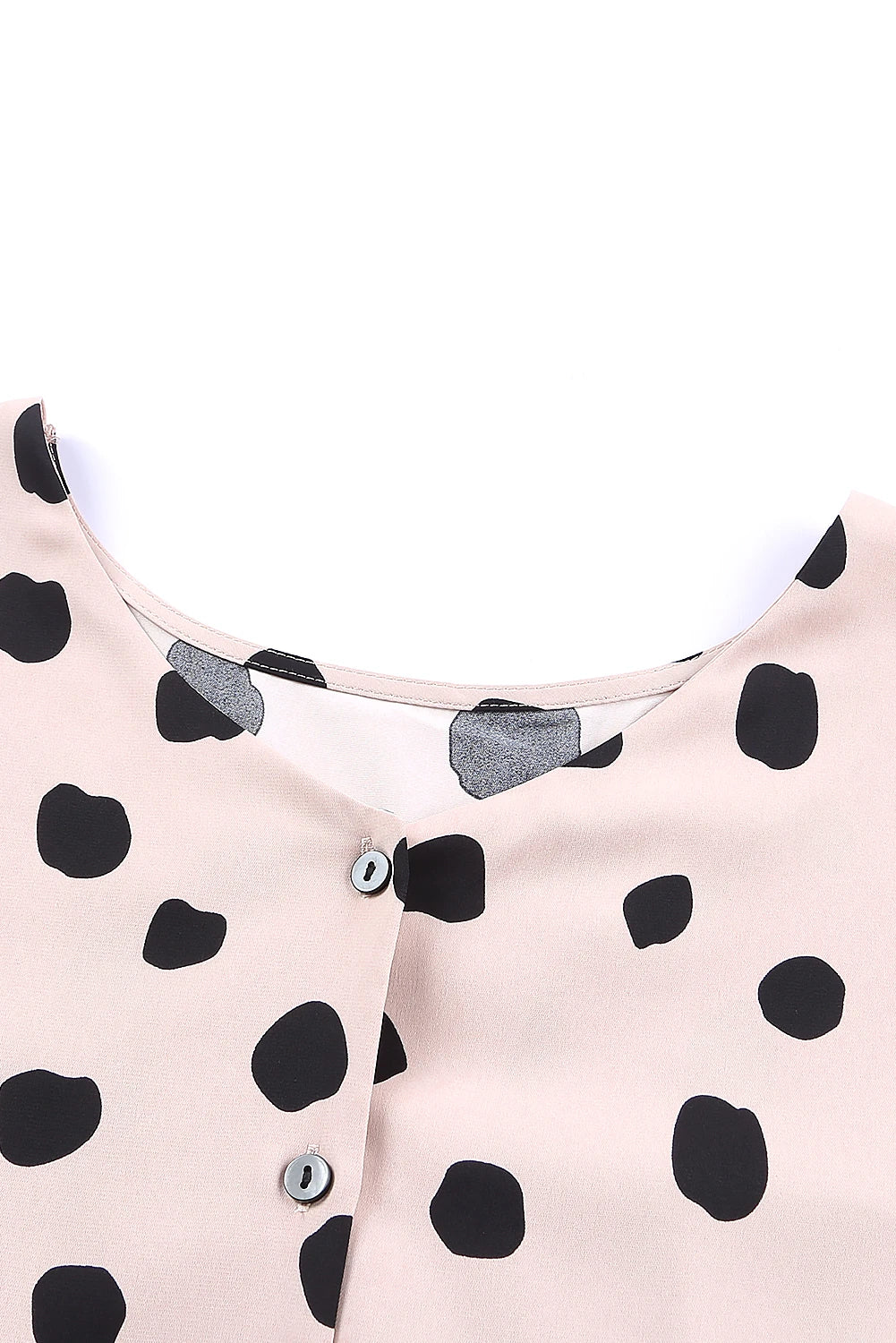 Button Frill Cuff Oversize Puff Sleeve Blouse