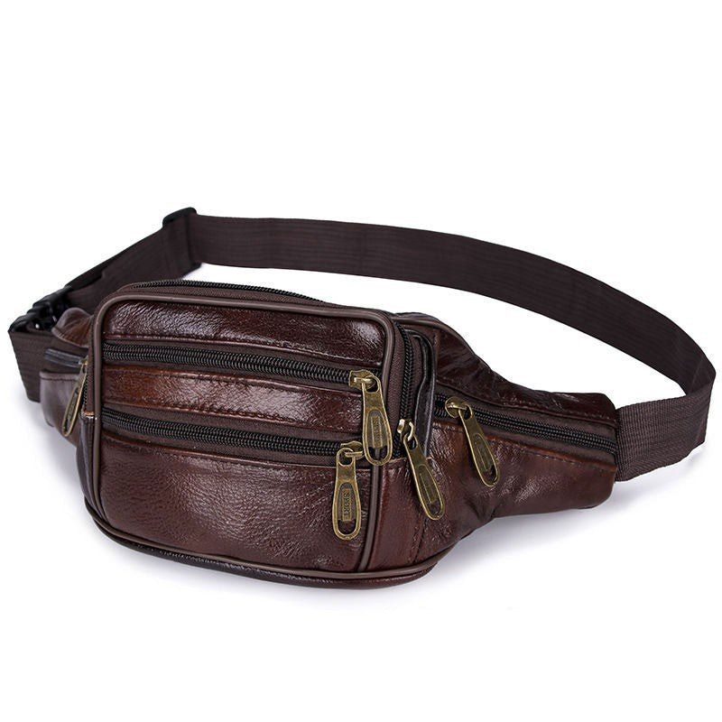 Men's Waterproof Leather Waist Bag