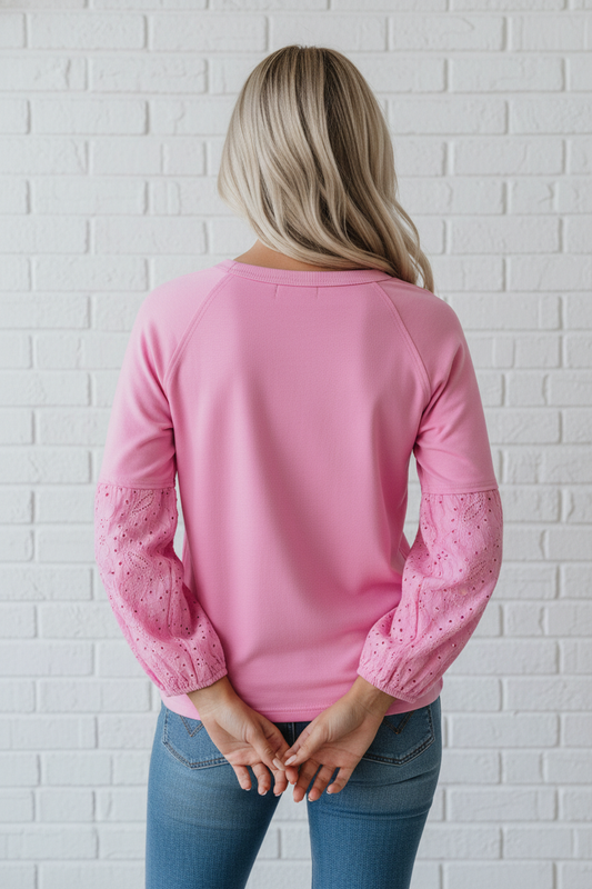 Paisley Broderie Anglaise Heart Patchwork Top