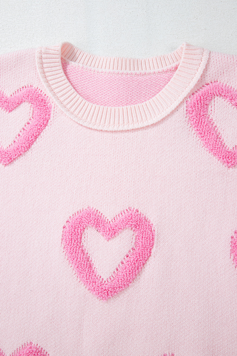 Valentine Heart Bubble Sleeve Baggy Sweater