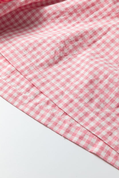 Plus Size Contrast Trim Plaid Shorts