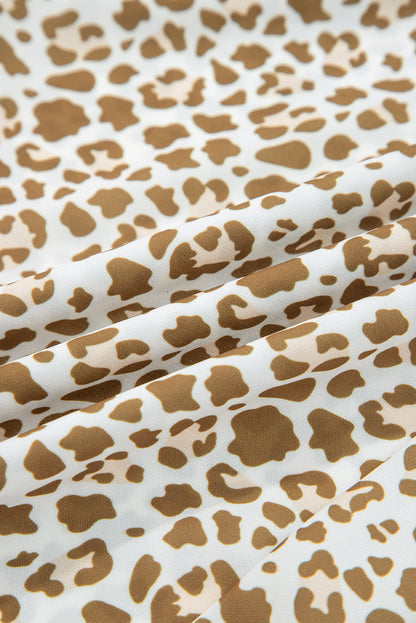 Leopard Drawstring Elastic Waistband Loose Pants