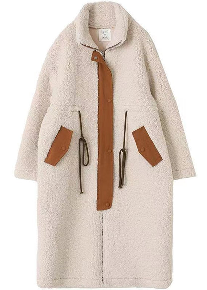 Lamb Wool Coat Thickened Korean Style Mid-length Cotton