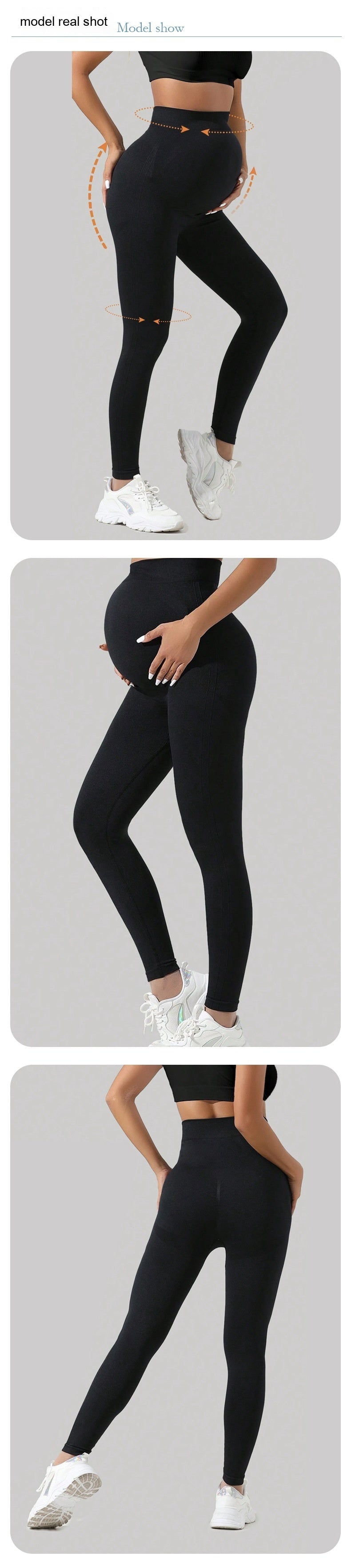 Pregnant Women's Seamless Belly Support Yoga Pants