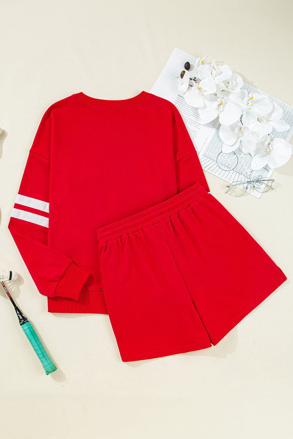 Varsity Stripe Sweatshirt and Short Set