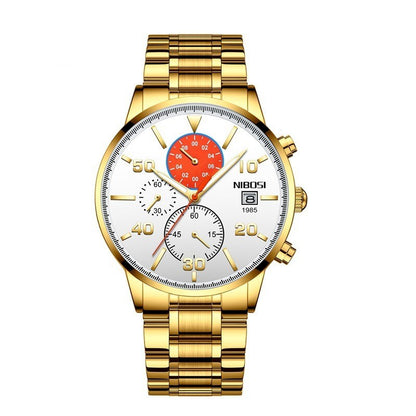 Men's Quartz Waterproof Calendar Steel Watch