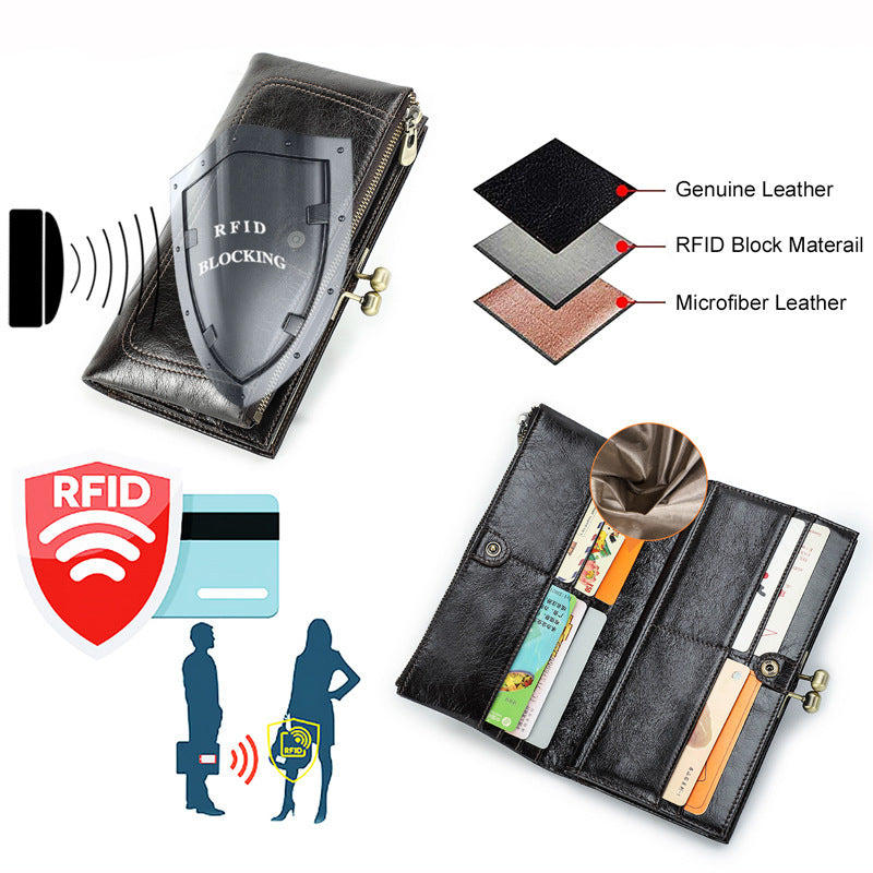 Black Angel First Layer Cowhide Women's Wallet