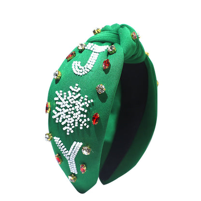 Christmas Snowflake Headband Rhinestone & Pearl