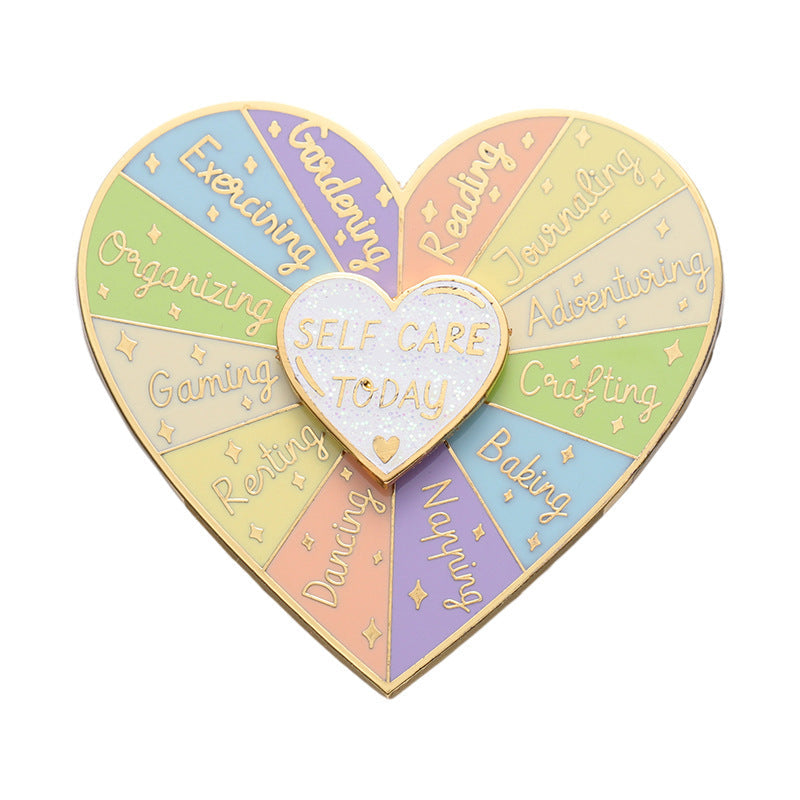 Double-Layer Heart Rotating Badge
