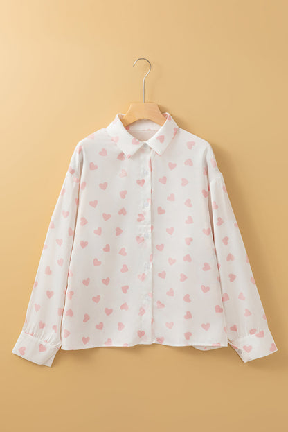 Valentine Heart Long Sleeve Buttoned Shirt