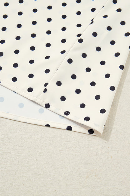 Plus Size Polka Dot Lace V-Neck Top