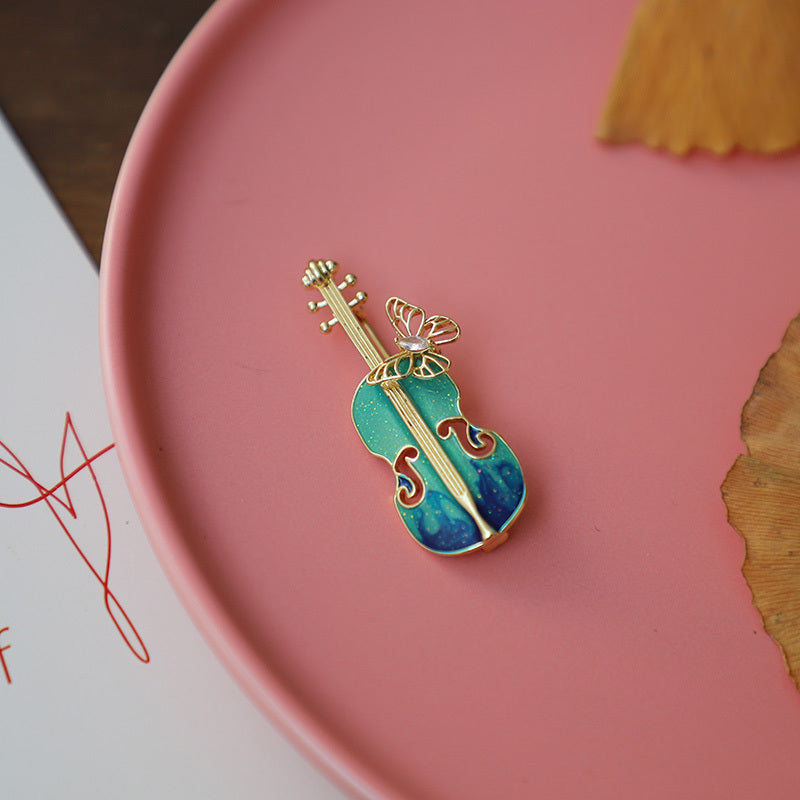 Elegant Rhinestone Oil Dripping Corsage Pin