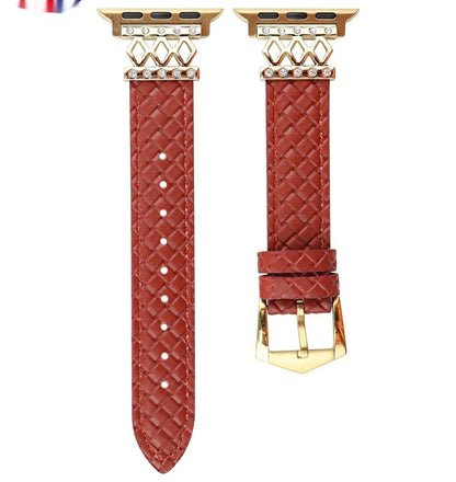Diamond Design Leather Women's Watch Strap