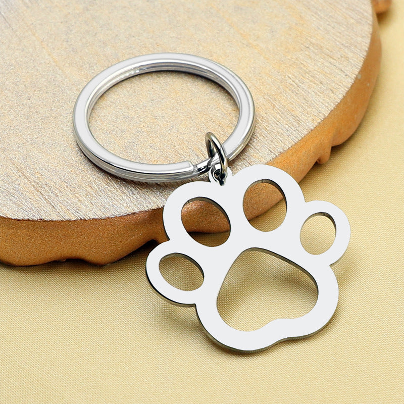 Pet Collar Hollow Paw Handbag Pendant