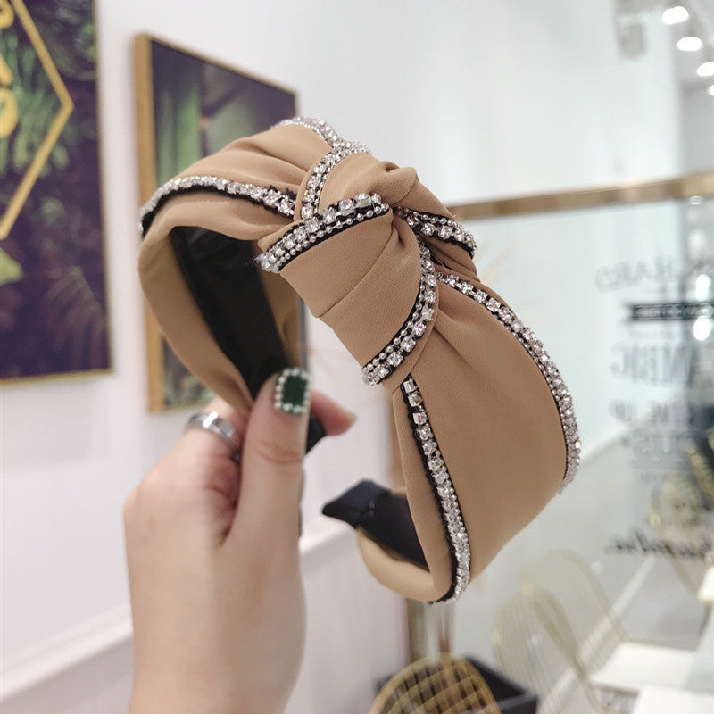 Fabric Diamond Knotted Toothed Headband