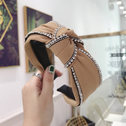 Fabric Diamond Knotted Toothed Headband