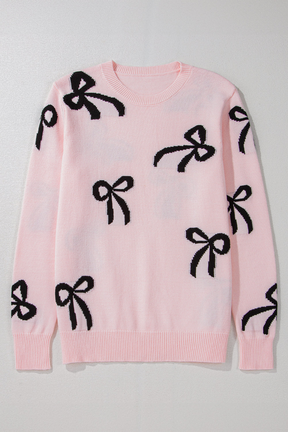 Bow Tie Knit Crewneck Sweater