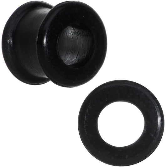 00G Flexible Black Silicone Double Flare Tunnel Plug Set
