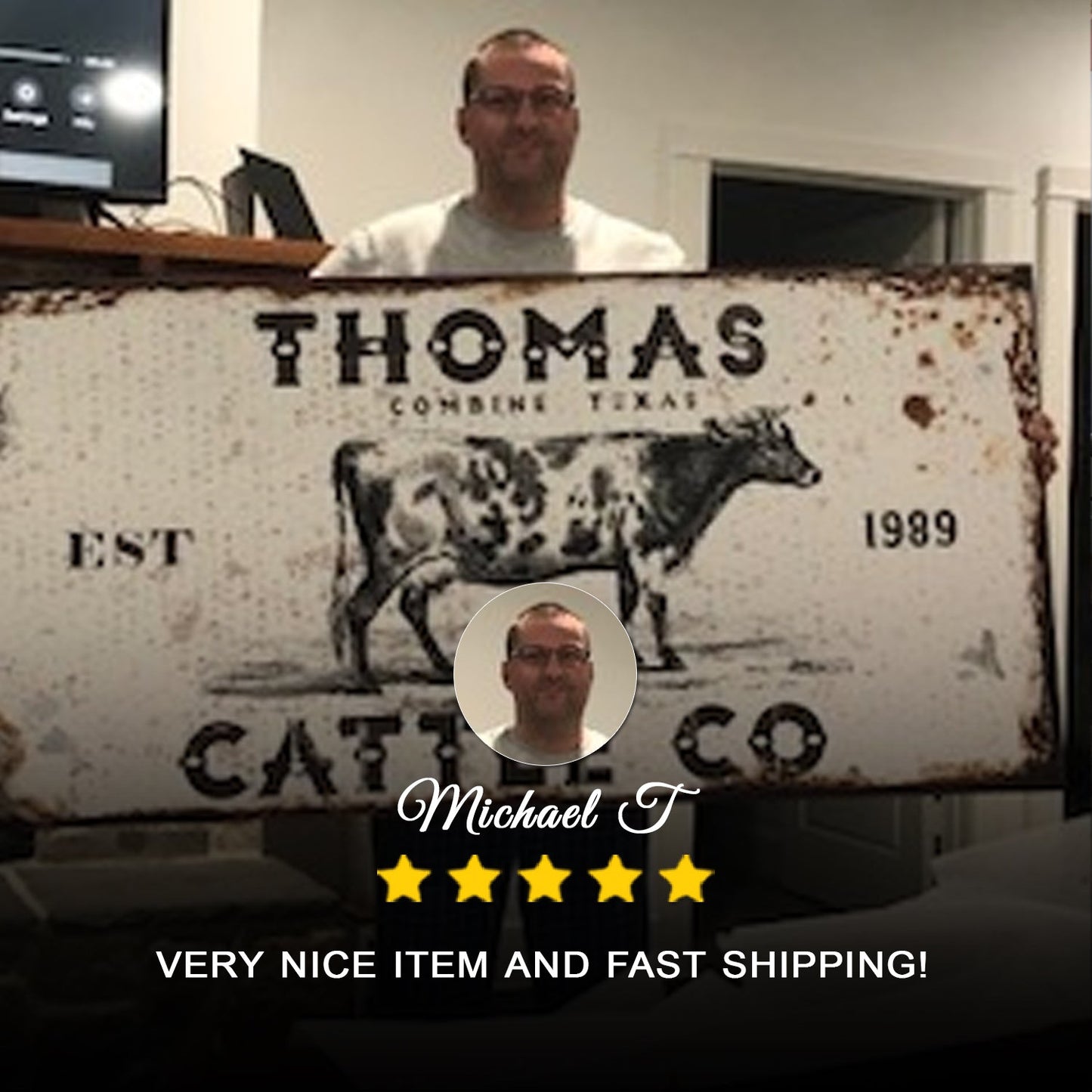 Personalized Cattle Ranch Rustic Sign II