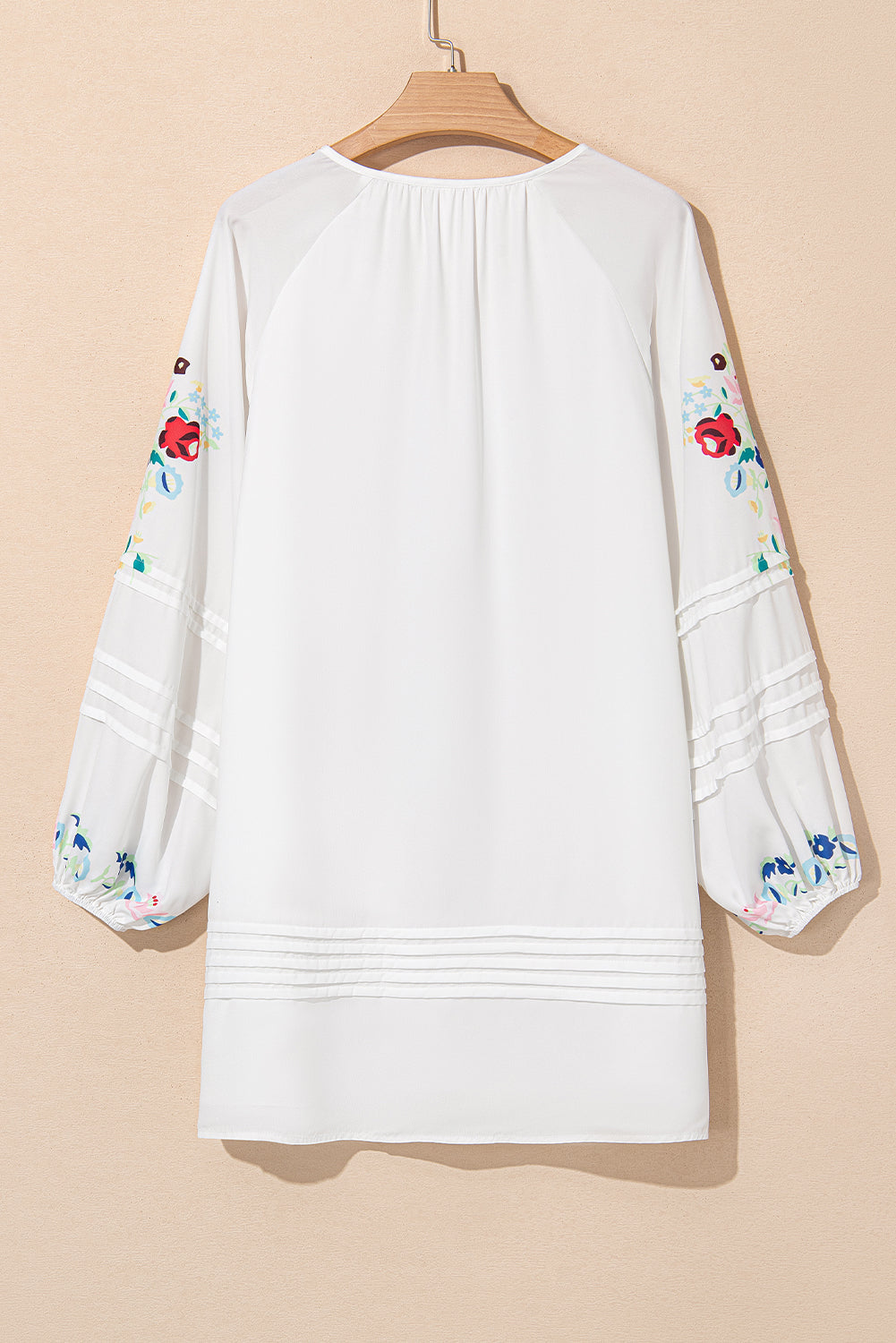 Boho Floral Tassel Tie Puff Sleeve Mini Dress