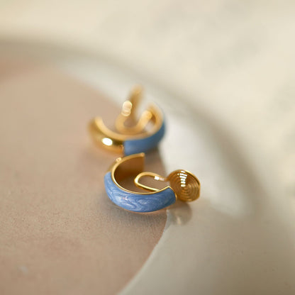 Enamel Simple Ring Ear Clip No Piercing