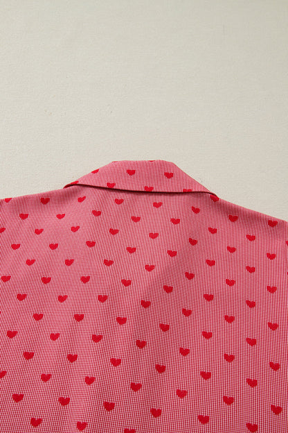 Valentine Heart Shape Loose Half Sleeve Shirt