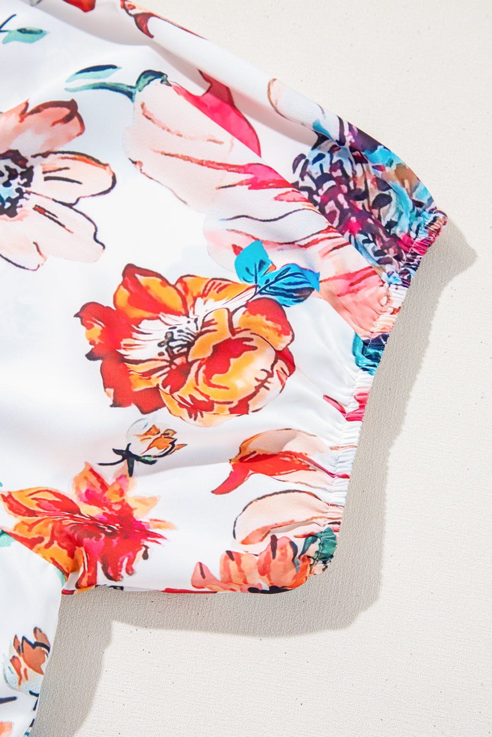 Plus Size Floral Puff Sleeve Flowy Dress