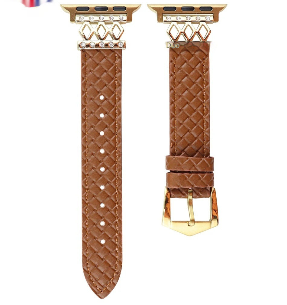 Diamond Design Leather Women's Watch Strap
