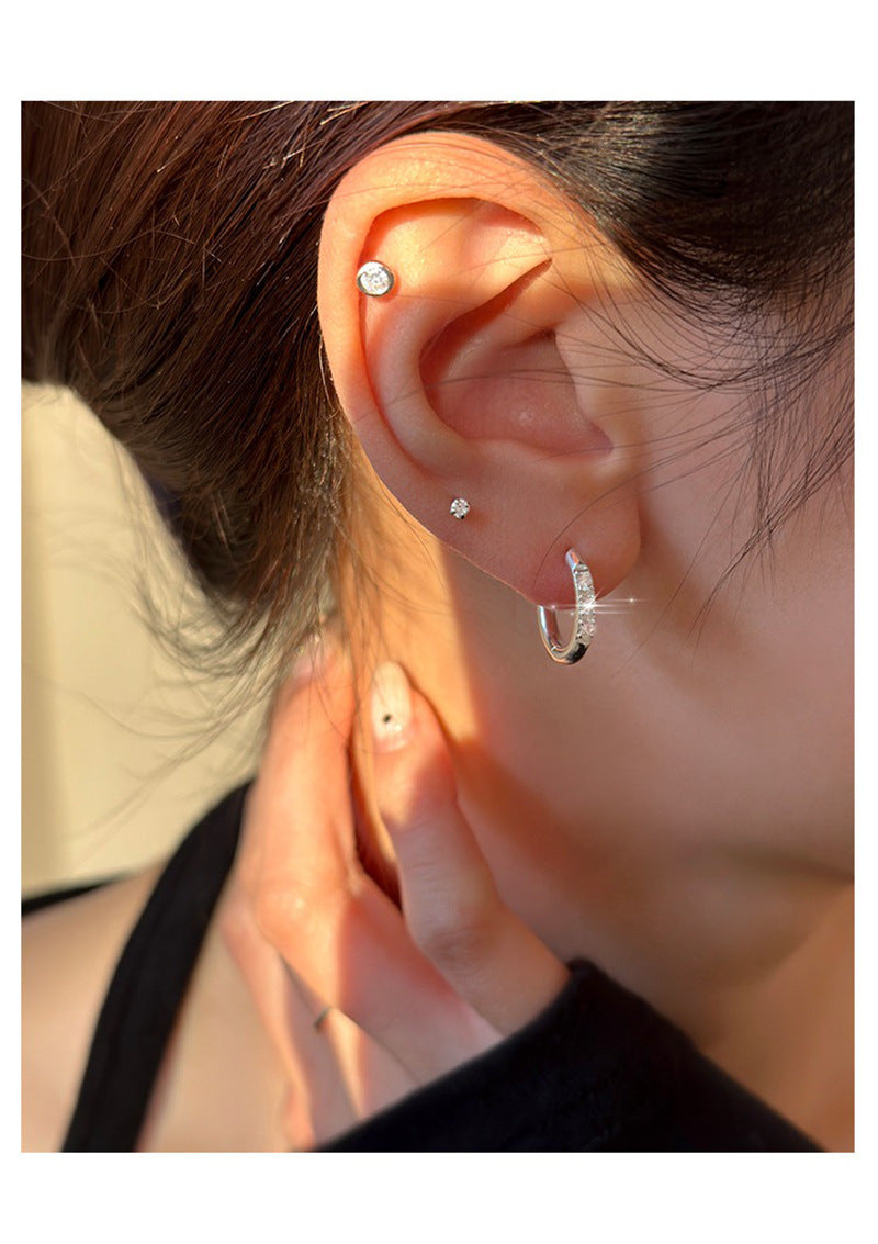 Geometric Rhinestone Zircon Simple Ear Clip