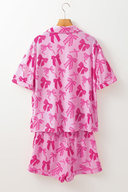 Valentine Bow Shirt and Shorts Pajamas Set