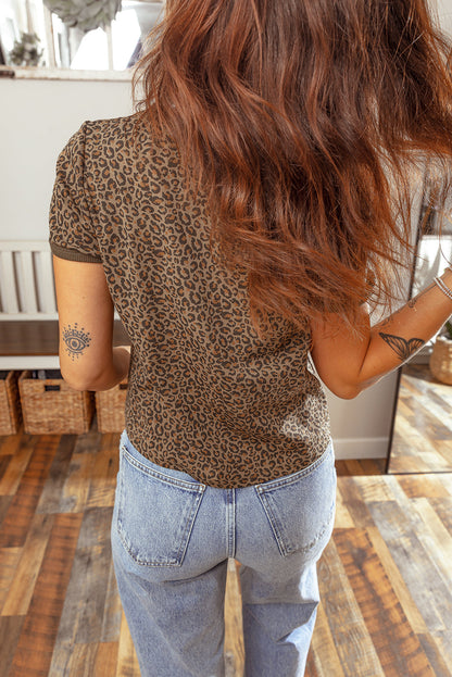 Leopard Fierce Crew Neck T-Shirt