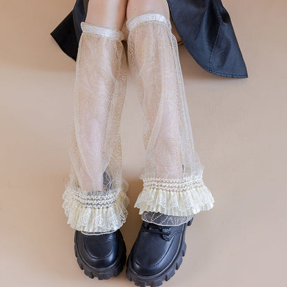 Y2g Millennium Hot Girl Bronzing Black Speaker Width Leg Warmer Calf Socks