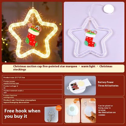 LED Christmas Star Pendant Window Door Decor