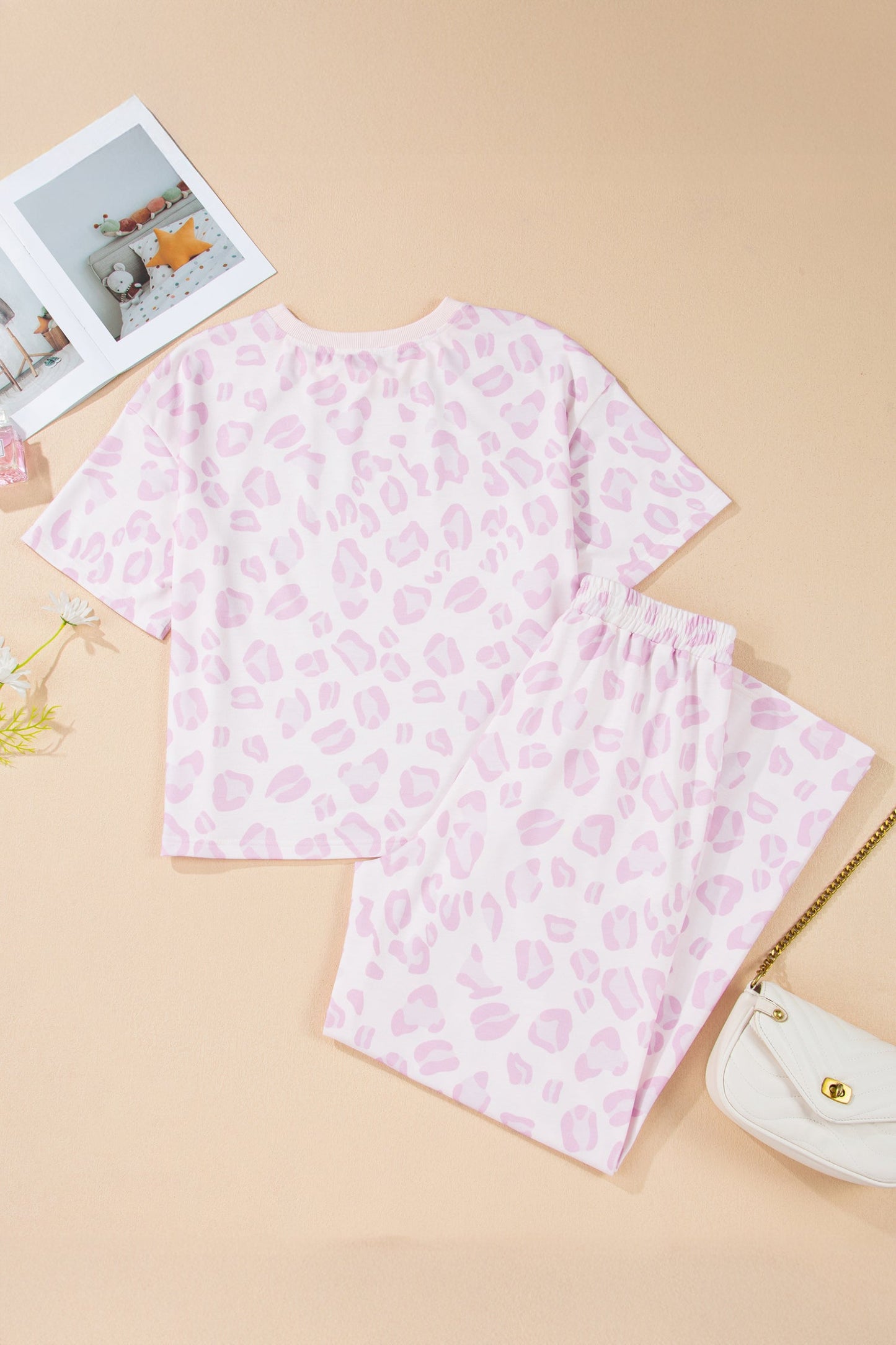 Leopard Two Piece Top and Pants Set