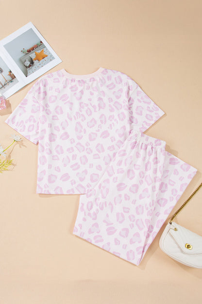 Leopard Two Piece Top and Pants Set