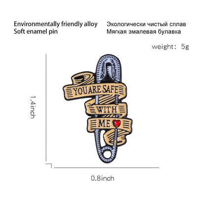 Retro Alphabet Clip Couple Badge