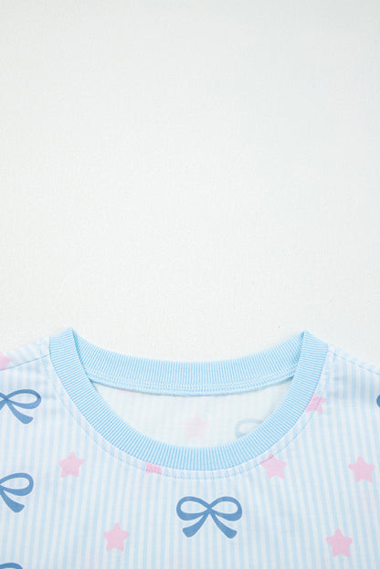 Stripe Bow and Star Lounge Set