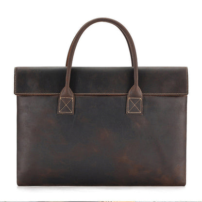 Crazy Horse Leather Men's Handbag