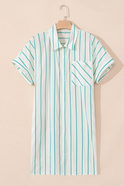 Plus Size Stripe St. Patrick's Day Button-Front Dress
