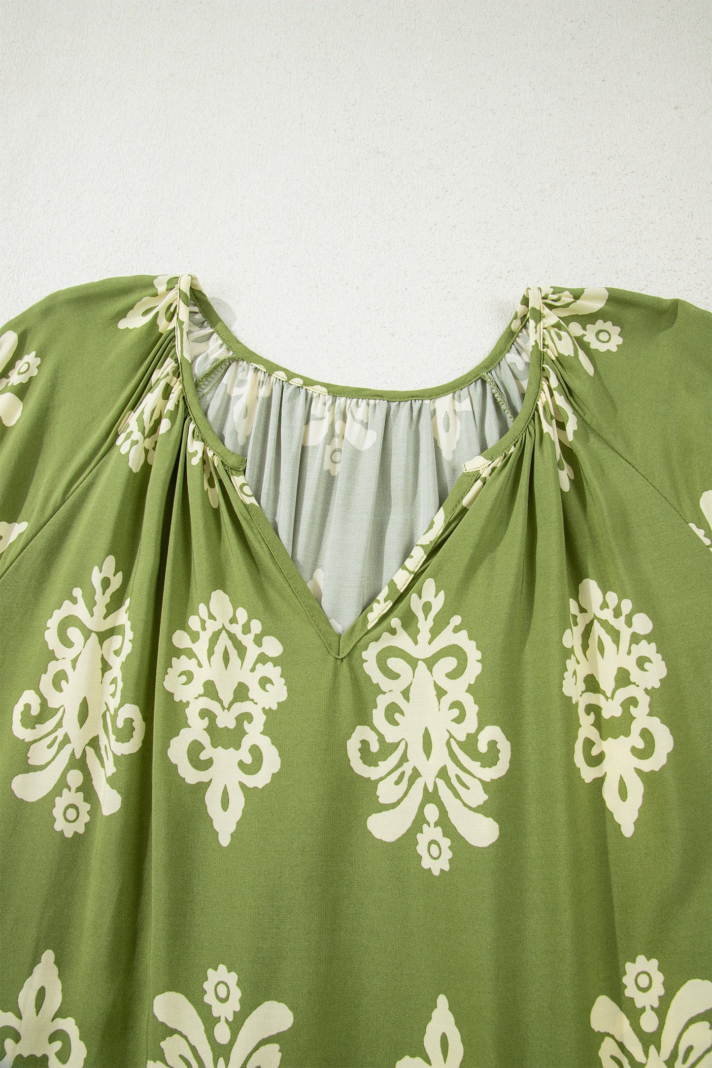 Plus Size Floral Boho Chic Notch V-Neck Top