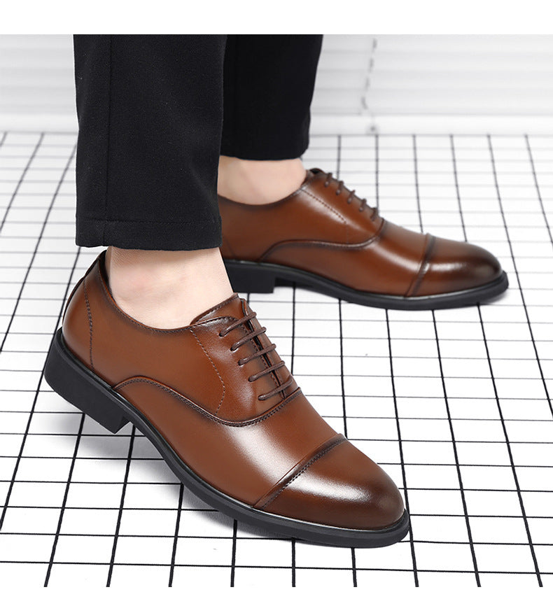 Men's Height Increasing Leather Wedding Shoes