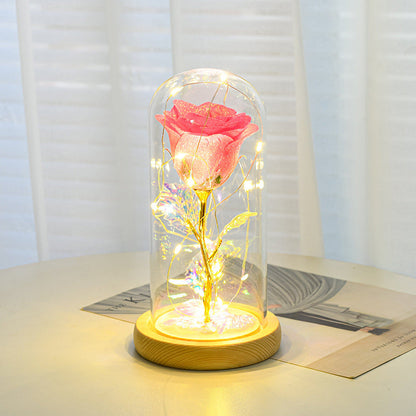 Eternal Rose with LED Light in Glass Cover
